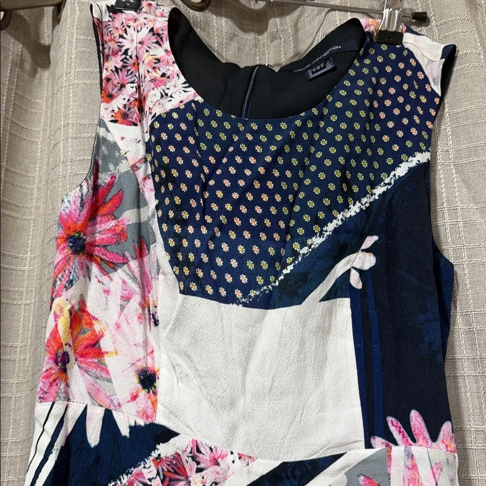 French Connection sleeveless floral and geometric print dress size 6
